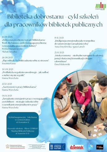Biblioteka dobrostanu - cykl szkoleń dla pracowników bibliotek publicznych