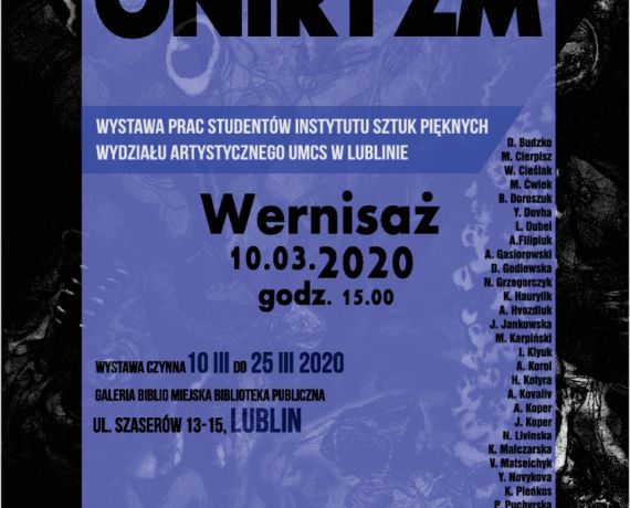Plakat do wystawy ONIRYZM