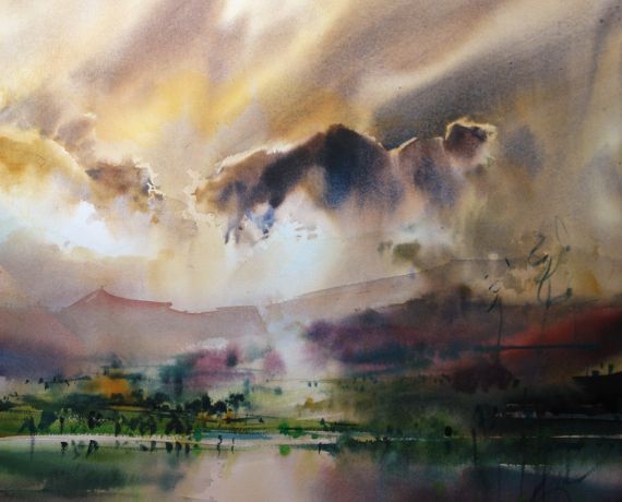 Adam Papke, Unknown landscape, warm, 76 x 56 cm