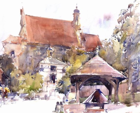 akwarela Rynku w Kazimierzu Dolnym