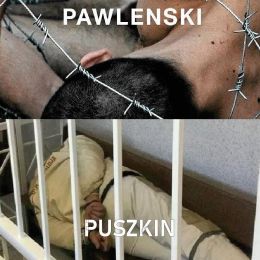 Dwa zdjęcia skrępowanych mężczyzn