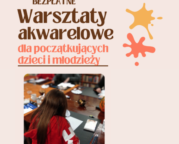 Grafika promująca warsztaty akwarelowe