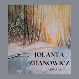 Akwarelowy pejzaż zimowy, nagłówek: Jolanta Zdanowicz