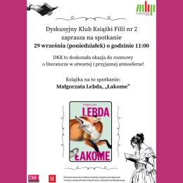 Plakat promujący spotkanie DKK wokół książki "Łakome"