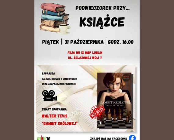 Plakat promujący spotkanie wokół książki 